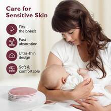Reusable Nursing Pads Washable Breast Pads For Leaking Milk - Super Absorbent Nursing Pads Nursing Nipple Pads (Large 4.7") - Pink - View 5