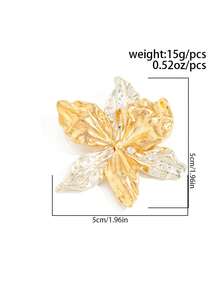 1枚波西米亚风双色荷叶边花瓣时尚胸针，优雅奢华，适合日常、派对、约会、女性节日生日等场合，百搭珠宝礼品。 - 胸針 - 查看 2