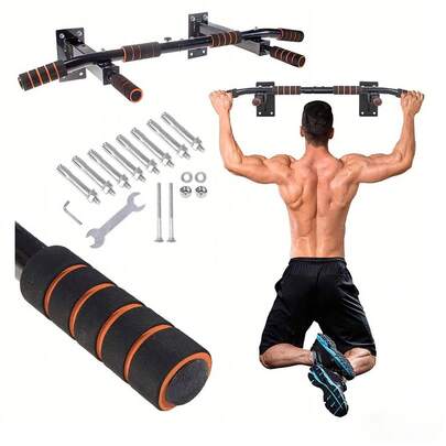 Klimmzugstangen, Klimmzugstange, Wandmontage, Heimfitnessstudio, Boxtraining, Bauchmuskeltraining mit Klimmzugstange, Trainingsriemen, multifunktionaler Trainingshalter aus Edelstahl