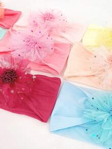 Bộ 3 băng đô hoa cho bé gái, phù hợp cho bé từ 0-4 tuổi, chất liệu ren lưới họa tiết hoa, phụ kiện thời trang mùa xuân/hè cho bé gái, quà tặng trẻ em, đồ trang trí cho các dịp lễ kỷ niệm, sinh nhật, đạo cụ chụp ảnh, phù hợp sử dụng ở nhà hoặc ngoài trời. - Nhiều màu - Xem 5