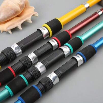 Telescopic Short Rod Fishing Rod Combo Set, Super Hard Long Distance Casting Rod With Metal Reel, Full Set Throwing Rod Fishing Tackle