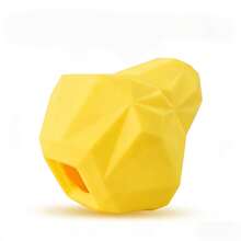 Interactive Dog Chew Toy, Food Dispensing Puzzle Toy For Aggressive Chewers, Durable TPR Rubber Teeth Cleaning Toy For Small To Medium Dogs, Yellow - Yellow - View 8