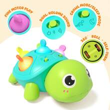 Best Gift Idea: Musical Light Up Turtle For Babies | 4-In-1 Developmental Toy To Encourage Crawling (6-12 Months) | Newborn Learning Gift - Multicolor - View 7