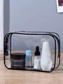 3pcs/Set High Quality PVC Makeup Bag, Suitable For Women And Girls, Large Capacity Travel Toiletry Organizer Bag With Zipper Closure, Lightweight, Fade-Resistant And Easy To Clean, Transparent PVC Makeup Bag, Beauty Products Storage Bag, Large Plastic Tote Travel Makeup Bag, Waterproof Handbag, Outdoor Travel Business Waterproof Dustproof Toiletry Cosmetic Organizer Bag, Gift, Convenient Waterproof Zipper Plastic Bag Toiletry Bag Make Up Bag - Multicolor - View 16