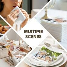 15-500pcs Custom Birthday Napkins, 3-Ply Personalized Party Napkins With Picture, Clear Printing, Disposable Dessert Napkins, Customized Cocktail Napkins, Milestone Birthday Party Decoration, Custom Party Favors - White - View 6
