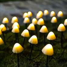 20pcs LED Solar Mushroom Lights, 8 Lighting Modes, IPX4 Waterproof, Realistic Garden Decor For Yard, Path, Easter Party, Creating Perfect Holiday Atmosphere - Warm white light - View 3