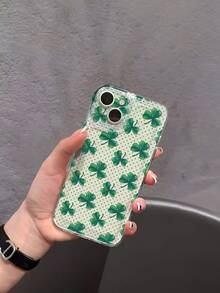 1pc Transparent Anti-Drop Soft Phone Case With Clover & Polka Dot Pattern, Compatible With IPhone 17/17 Pro/17 Pro Max/17 Air/16/16 Plus/16 Pro/16 Pro Max - Multicolor - View 6