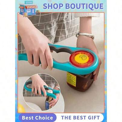 1/2pcs Multifunctional 4-In-1 Jar Opener,Jar Gripper,Lid Opener,Can Opener,Bottle Opener, Easy To Use For Children, Elderly- Kitchen Gadget For Easy Access To Jars And Cans, Efficient Convenient Time-Saving Can Opener Tool