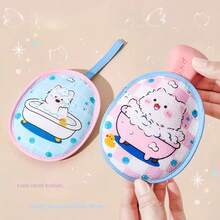 1 túi bông tắm hai mặt hình hoạt hình dễ thương, túi lưới đựng xà phòng, dụng cụ chà rửa mặt và toàn thân, bông tắm. - Hoạt hình - Xem 1