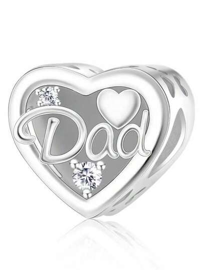 1pc Minimalist Heartwarming Family Series Father Bead Decor Creative Daily Versatile DIY Bracelet Necklace Family Gift