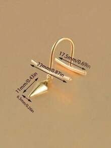 一款时尚的不锈钢U形唇环（无孔）、一个十字形钻石吊坠和一款无孔女式唇甲 - U型唇環 - 查看 4