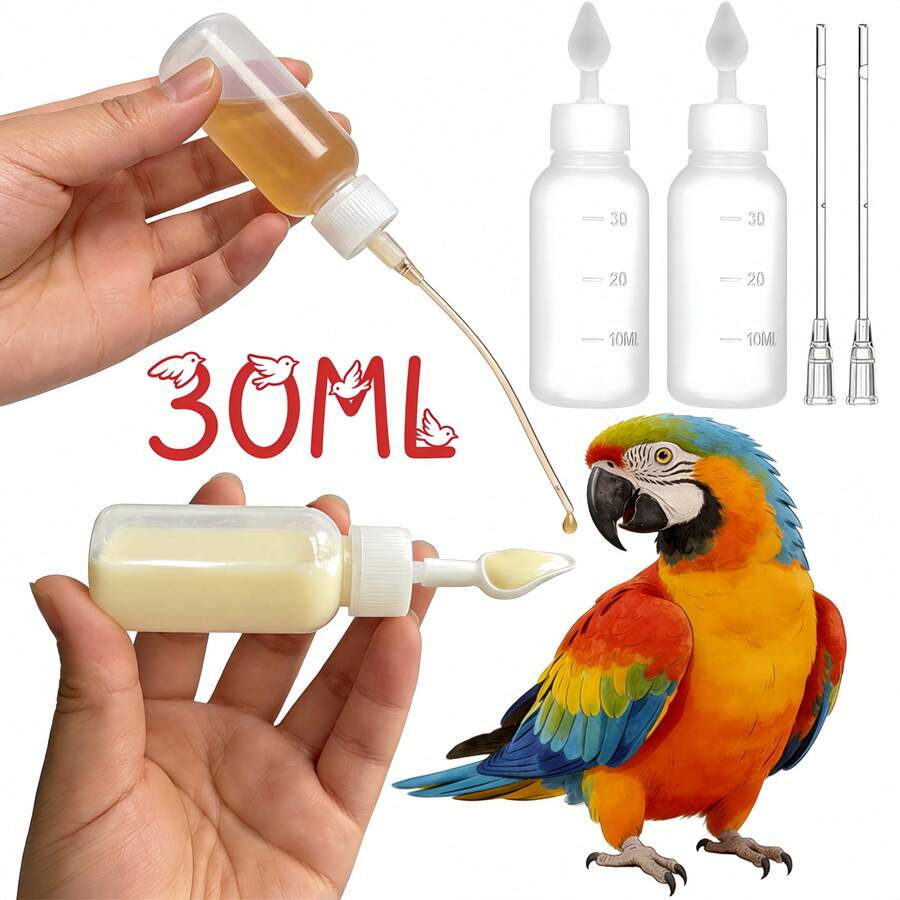 30ml Baby Bird Feeding Kit, Parrot Milk Powder Feeder, Chick Feeding Bottle With Graduated Scale, Bird Feeding Spoon, Feeding Tube, Bird Feeding Tools - Spoon + Tube Set 14pcs - View 1