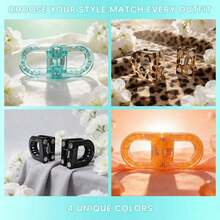 Magnetic Hair Clips For Women - Decorative No-Slip Strong Hold Magnet Hair Bows, Easy Half-Up Hair Accessories For Fine & Thick Hair, Lightweight Minimalist Clips For Work & Daily Wear - 黑色 - 查看 5
