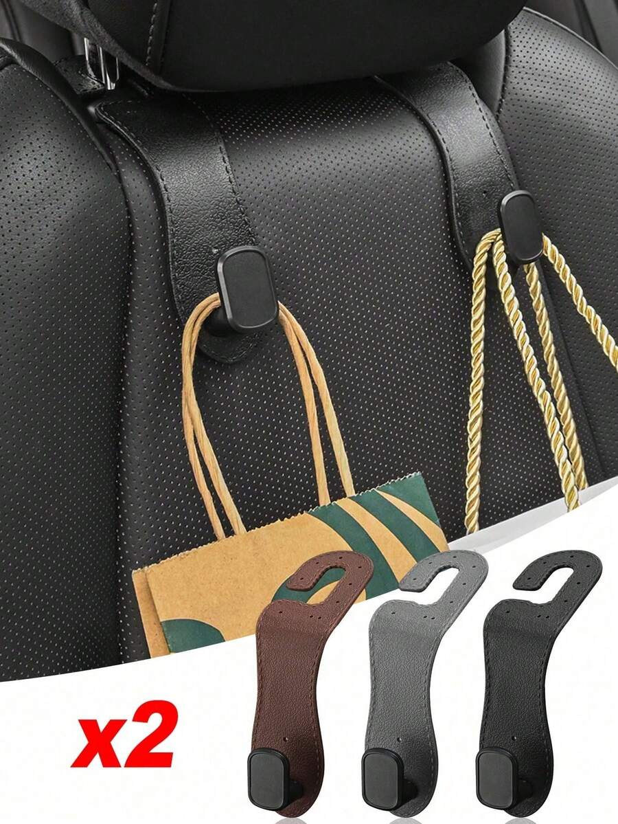Car Seatback Hook, Hidden Rubber Metal Car Rear Seat Storage Hook, Small Leather Storage Hook For Vehicles - Hidden - View 1