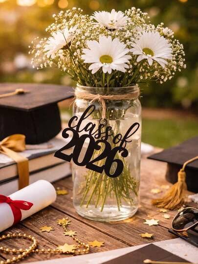 1 chiếc bình trang trí tốt nghiệp năm 2026, đồ trang trí bàn tiệc tốt nghiệp, đồ trang trí tiệc tốt nghiệp theo chủ đề, đồ trang trí trưng bày bàn tiệc tốt nghiệp, đạo cụ chụp ảnh, đồ trang trí tiệc tại nhà, quà tặng tốt nghiệp, đồ dùng tiệc.