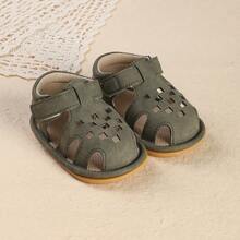 1 双幼儿镂空方格设计凉鞋,简约百搭,夏季必备 - 綠色 - 查看 9