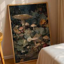 1 tấm tranh canvas in hình nấm, phong cách Dark Academia, Floral Cottagecore, có khung/không khung, thích hợp trang trí nhà hiện đại cho căn hộ, phòng khách, phòng ngủ. - A - Xem 4