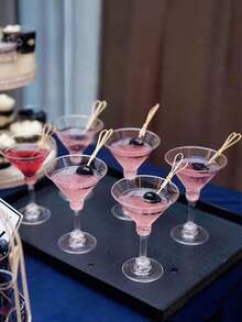 10pcs Transparent Stemmed Dessert Cups, Suitable For Mousse, Pudding, Cocktail, Wedding, Engagement, Valentine's Day, Birthday, Picnic, Outdoor Party - Multicolor - View 3