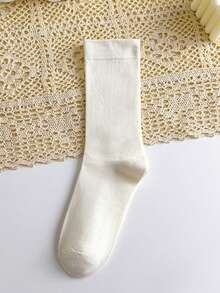 5 Pairs Women's Minimalist Mid-Calf Socks, Classic Versatile Design For Daily Wear - Multicolor - View 11
