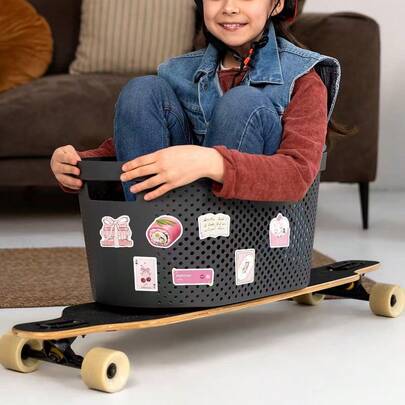 50 miếng dán hình vẽ nguệch ngoạc màu hồng dễ thương dành cho sách, bình nước, laptop, miếng dán trang trí chống thấm nước.