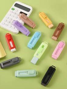 可爱粉色橡皮擦，可伸缩滑动橡皮擦，柔软可爱按压式大号铅笔橡皮擦，配有塑料盒和4个替换装，适合学生、办公室和家庭使用。 - 長方形 - 查看 4