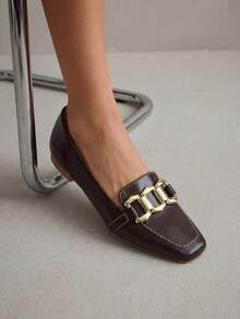 Women's Julia Square Toe Flats With Buckle | Madri Cacau – Casual, Neutral, Urban, Comfortable - Lạc đà - Xem 2