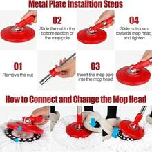 Spin Mop And Bucket With Wringer Set,Mop And Bucket Set For Floor Cleaning With 3 Mop Refills 61 Inches Telescoping Rod For Office And Home Use - A - Xem 3