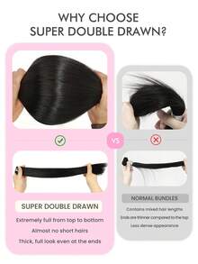 WOWANGEL 1束16A级超强双拉越南骨直人发束,越南原发束,100%真人直发束,未经加工的接发,长度12-28英寸 - Natural Black - 查看 5