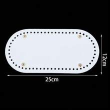 1pc PU Leather Bag Bottom For Crochet, Long Knitting Crochet Bags Bottom Shaper Pad Multi-Colored Hand-Woven Bag Cushion Base With Holes For DIY Handbag Shoulder Bags Purse Making - White - View 10