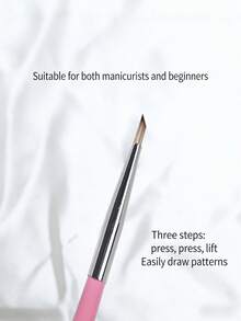 1pc Pink Nail Art Pen, 3D Magical Drawing Pen, Gradient Painting Pen, Nail Sticker, Floral Painting, Acrylic Nail Tool - Pink - View 2