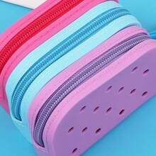 Monedero de silicona con diseño arcoíris, bolsa de silicona desmontable con diseño de dibujos animados, bolsa de almacenamiento para auriculares, diseño calado - Multicolor - Ver 5