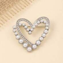 1枚几何图案休闲波西米亚复古宫廷风可爱街头优雅铝合金胸针，四季皆宜，饰有仿钻。 - 彩色 - 查看 9