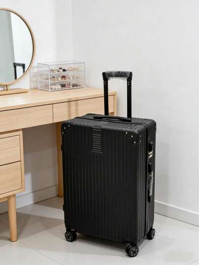 Valise rigide de 20 pouces avec cadre en aluminium noir, légère, serrure TSA, matériau ABS+PC léger, silencieuse, robuste, durable et résistante à l'usure, roulettes pivotantes à 360 degrés, poignée de traction réglable, grande capacité, design unisexe, convient aux courts séjours et aux voyages d'affaires.