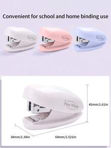 1 Set Cute Mini Stapler Combination, Portable Stapler 26/6, 12-Page Staple Remover, Small Stapler, Multi-Functional Stapler, Office & Student Stationery - Stapler - View 7