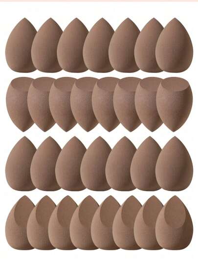 30个/套化妆海绵，化妆工具，粉底混合海绵，适用于液体、膏状和粉状产品，多色化妆海绵，不含乳胶的干湿两用粉底海绵，适合所有肤质