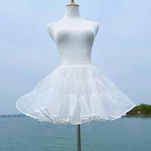 1 chiếc váy lót phồng không gọng, chất liệu crinoline, thích hợp cho váy Lolita/tiệc Comicon/tiệc trà. - trắng - Xem 5