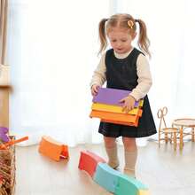 6pcs/Set Colorful Balance Stepping Stones, Non-Slip Balance Blocks, Indoor/Outdoor Obstacle Training Course, Children Fitness Equipment, Children Sensory Toys, Indoor/Outdoor Fitness Gear To Promote Children's Balance And Coordination - Color - View 5
