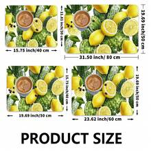 Summer Lemon Print Kitchen Countertop Drying Mat, Quick Dry Trivet For Dining Table, Bar, Coffee Machine, Non-Slip Waterproof Rubber Bottom, Easy To Clean - Mustard Yellow - View 11