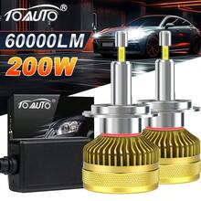 2个200W 60000LM 360° LED大灯灯泡 H1 H7 H11 9005 HB3 9006 HB4 6000K 白色即插即用汽车大灯 - A - 查看 10