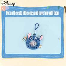 Disney 官方授权史迪奇圆形零钱包钥匙扣，毛绒史迪奇玩偶零钱包，儿童生日礼物 - 彩色 - 查看 7