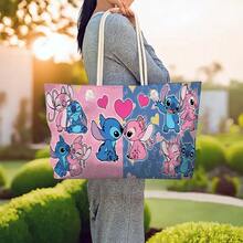 Large Capacity Women's Tote Bag/Beach Bag, Printed With A Cute Stitch Design, 1 Pc - Mũi khâu - Xem 2