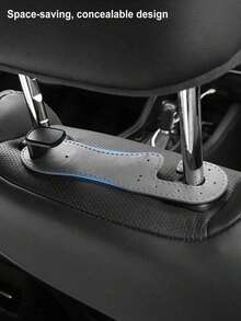 Rubber Leather Car Seat Back Hidden Metal Hooks, Suitable For All Vehicle Models - A - View 3