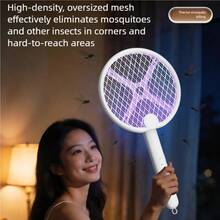 CHIGO Matamoscas eléctrico plegable 3 en 1 mejorado, con luz UV, trampa de insectos, recargable por USB, 300mAh, para dormitorio, camping, viajes - Blanco - Ver 5
