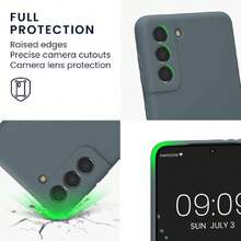Case Compatible With Samsung Galaxy S21 - With Raised Edges - Suitable For Wireless Charging - Matte Dark Slate, 43341397 - 芥末黃 - 查看 5