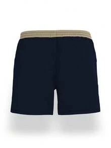 Men's Quick-Dry Mesh-Lined Swimming Shorts With Contrast Color, Drawstring Waist, Side Pockets And Seagull Print - Multicolor - View 6