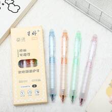4支装云朵软性可擦圆珠笔，可爱可伸缩笔身，配有持久耐用的保护套，0.5mm水晶蓝墨水，学生适用 - 按下可擦筆 - 查看 7