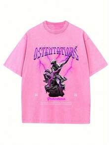 2026OSTENTATOPUSMeExtra-Large Solid Color Cotton Drop-ShoulderTMen's Vintage Streetwear Basic ShirtTLoose-Fitting Hip-Hop Unisex Top With Acid WashTShirt, High-QualityWaxPrintedCottonRetroFashionBrandT-Shirt,Men'sT-Shirt,BeachMust-HaveMen'sSummerT-Shirt,HolidayGift,PerfectGift,Easter,Graphictshirts,100percentcotton,Graphicteesmen,Summerclothes - 玫紅色 - 查看 12