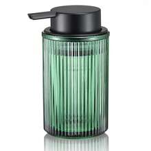 Vertical Striped Glass Foaming Soap Dispenser - Black Pump, Refillable Foaming Hand Wash Bottle, Suitable For Bathroom And Kitchen, Modern Minimalist Home Decor - A - View 8