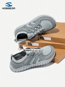 HOBIBEAR 男士时尚运动鞋，柔软透气宽鞋头，一脚蹬设计，适合健身、通勤、驾驶，春夏穿着。 - 淺灰色 - 查看 1
