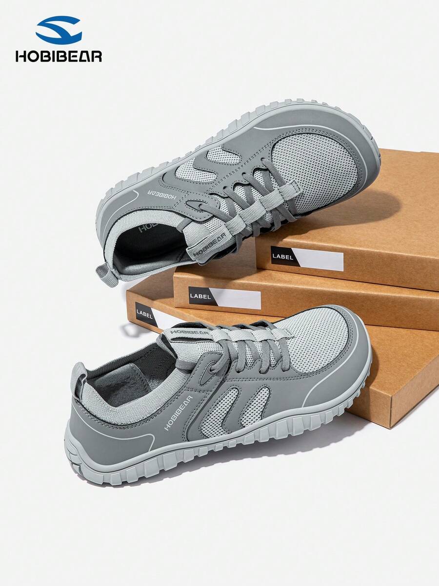 HOBIBEAR 男士时尚运动鞋，柔软透气宽鞋头，一脚蹬设计，适合健身、通勤、驾驶，春夏穿着。 - 淺灰色 - 查看 1